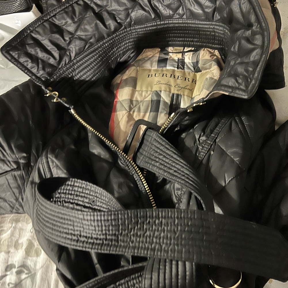 Authentic Burberry  quilted 3/4 hooded coat
